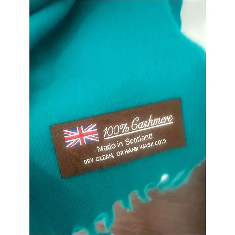 100% Cashmere Green Cashmere Scarf